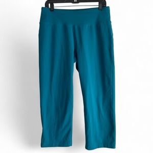 Lands' End Teal Wide Leg Cropped Stretch Pants Size M
